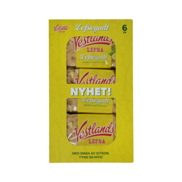 Vestlandslefsa Individually Wrapped Lemon 345g - Vestlandslefsa Singelpakkede Sitron | Lefsa | All season, Lefser, Snacks, Softbread | Vestlandslefsa